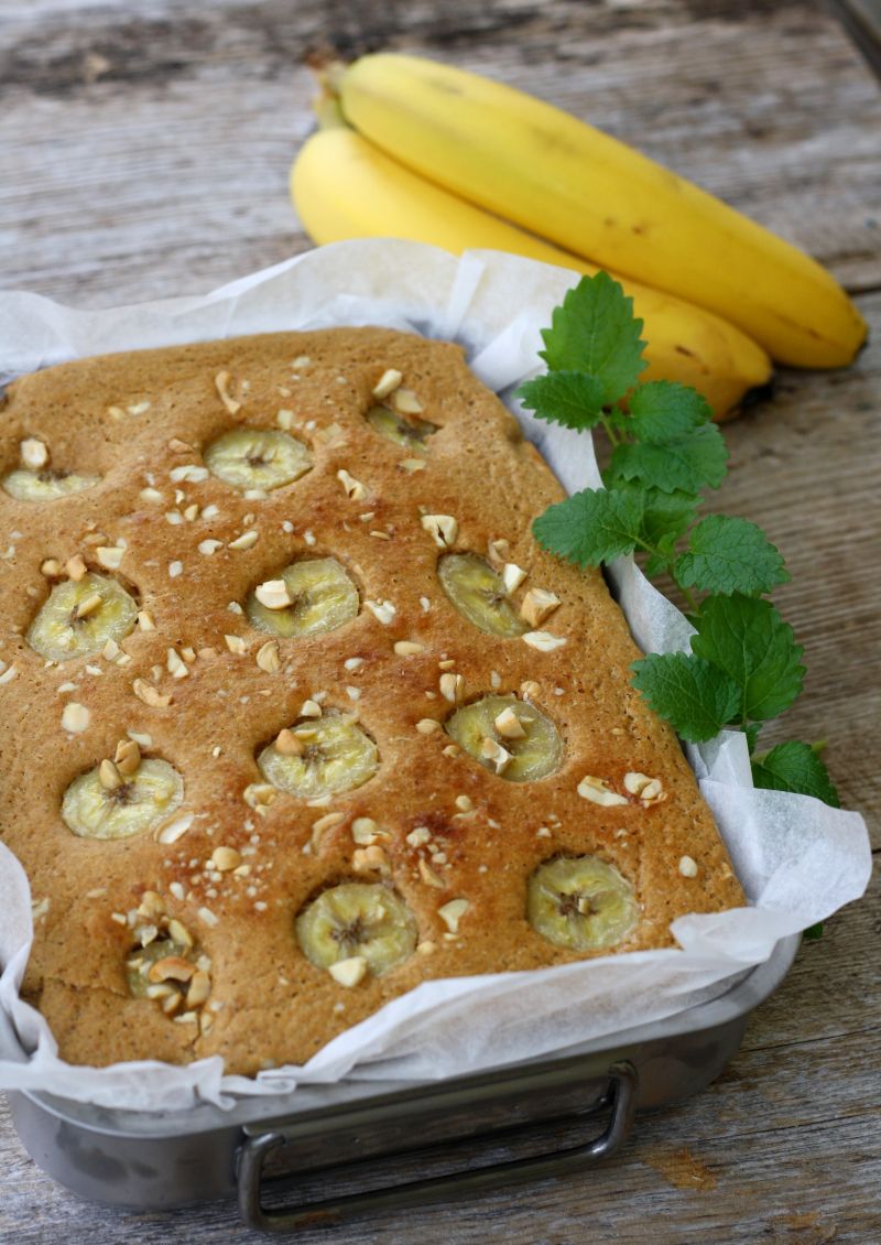 Peanøttkake med banan