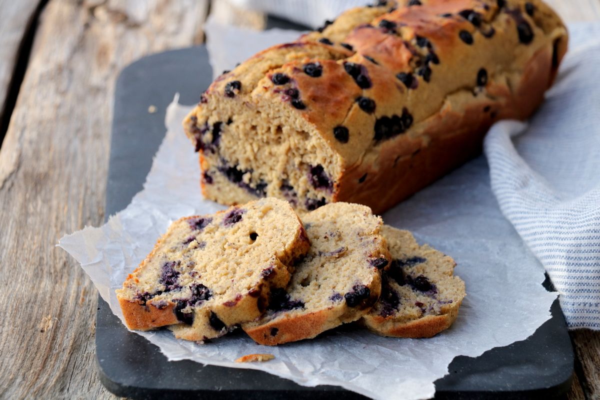 Bananbrød med blåbær