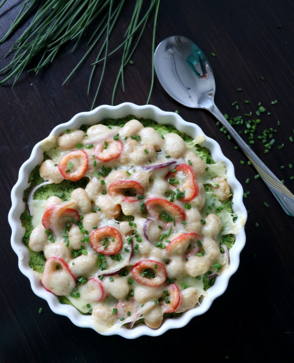 Enkel vegetargrateng med bønner