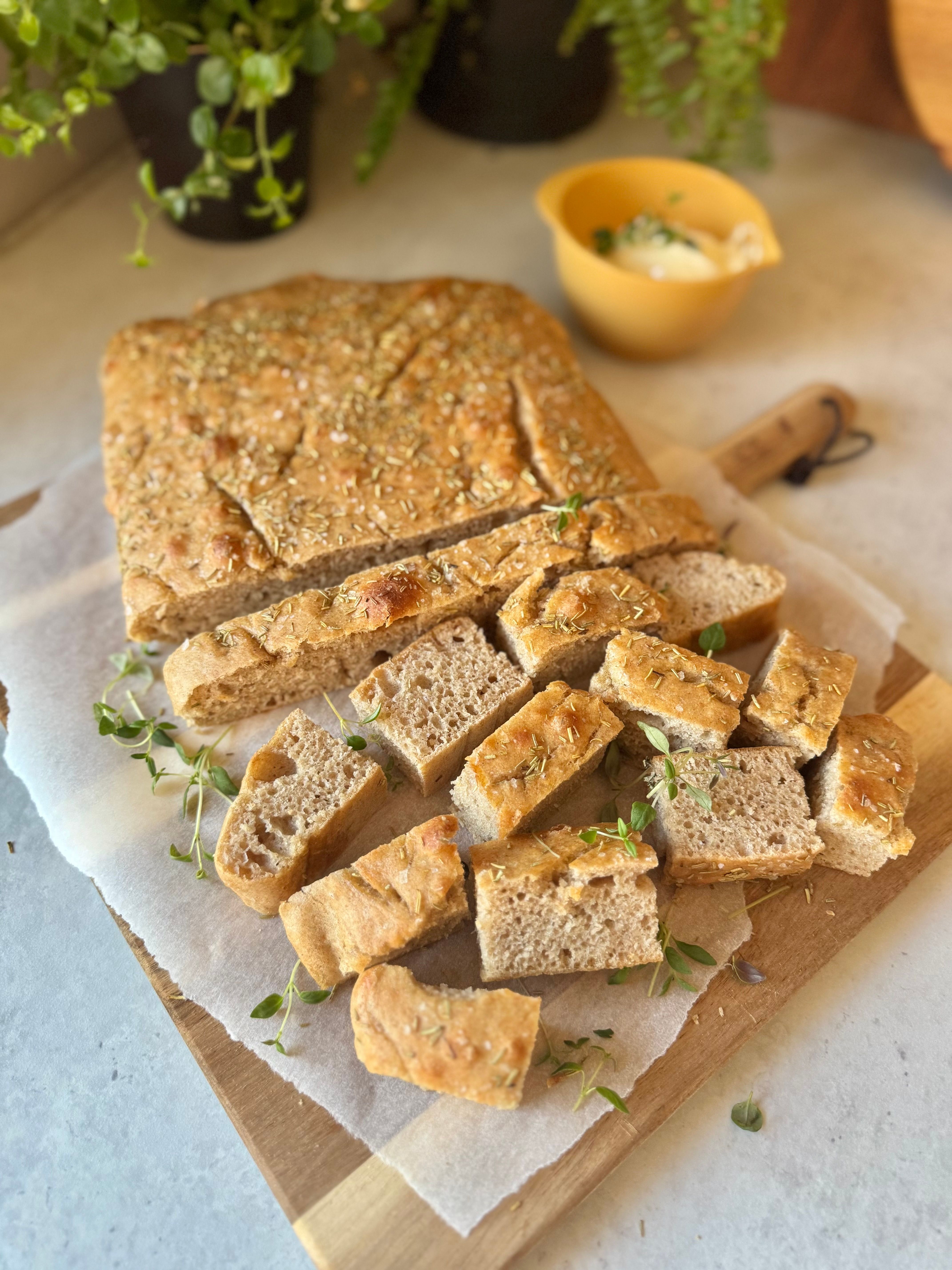 Eltefri, halvgrov focaccia