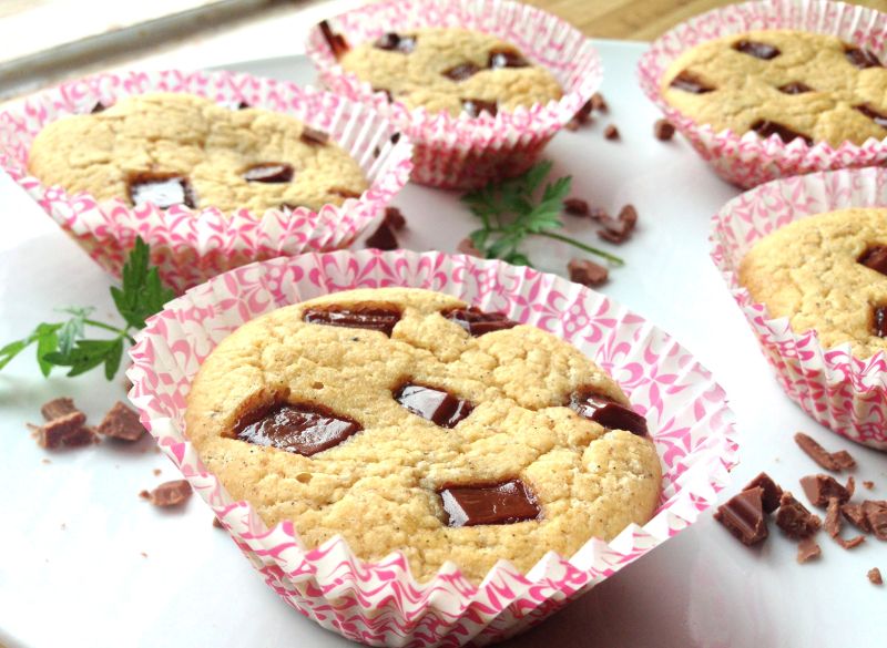Sukkerfri vaniljemuffins med sjokoladebiter
