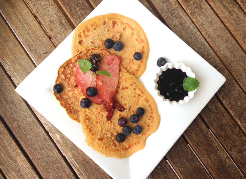 Lunsj med søtpotetpannekaker