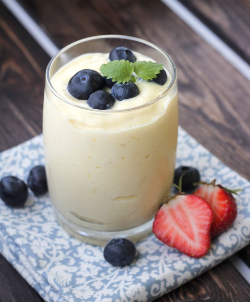 Ananas og mango sorbêt