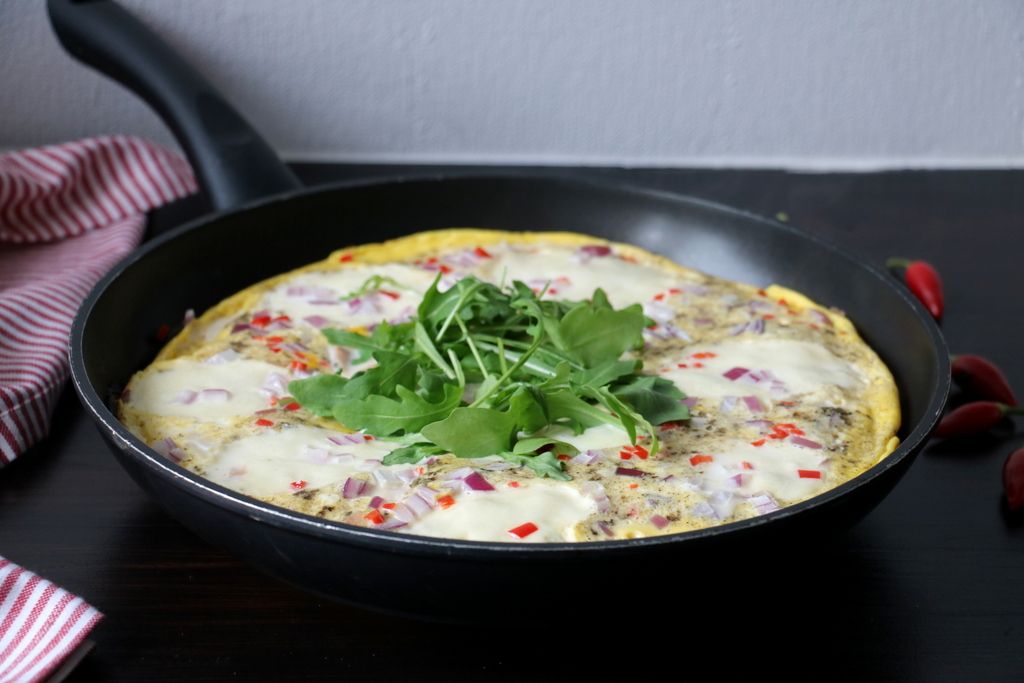 Omelett med skinke og mozzarella