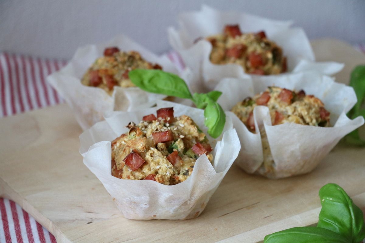 Proteinrike matmuffins med ost & skinke