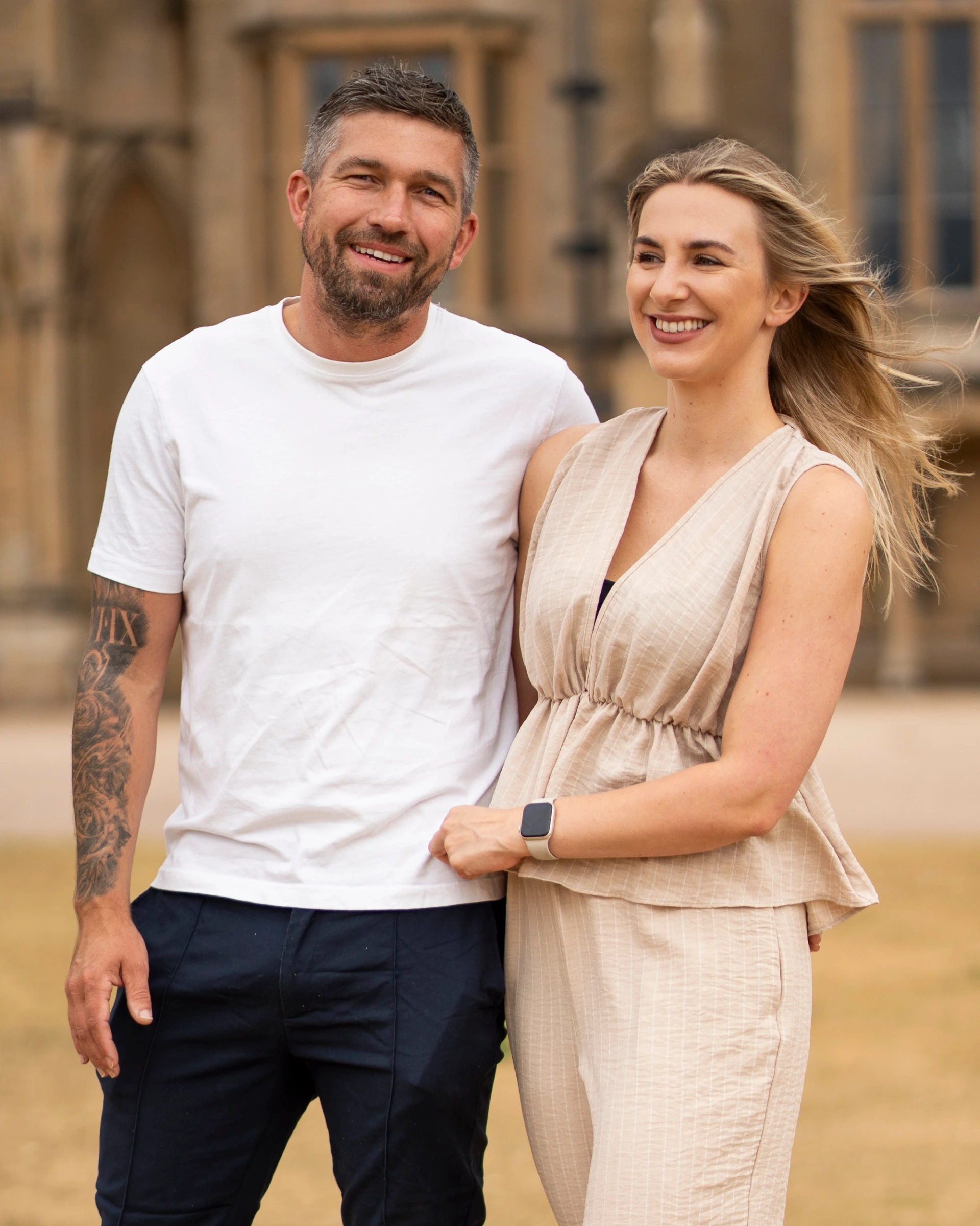 Happy Couple sharing love during a outside photoshoot