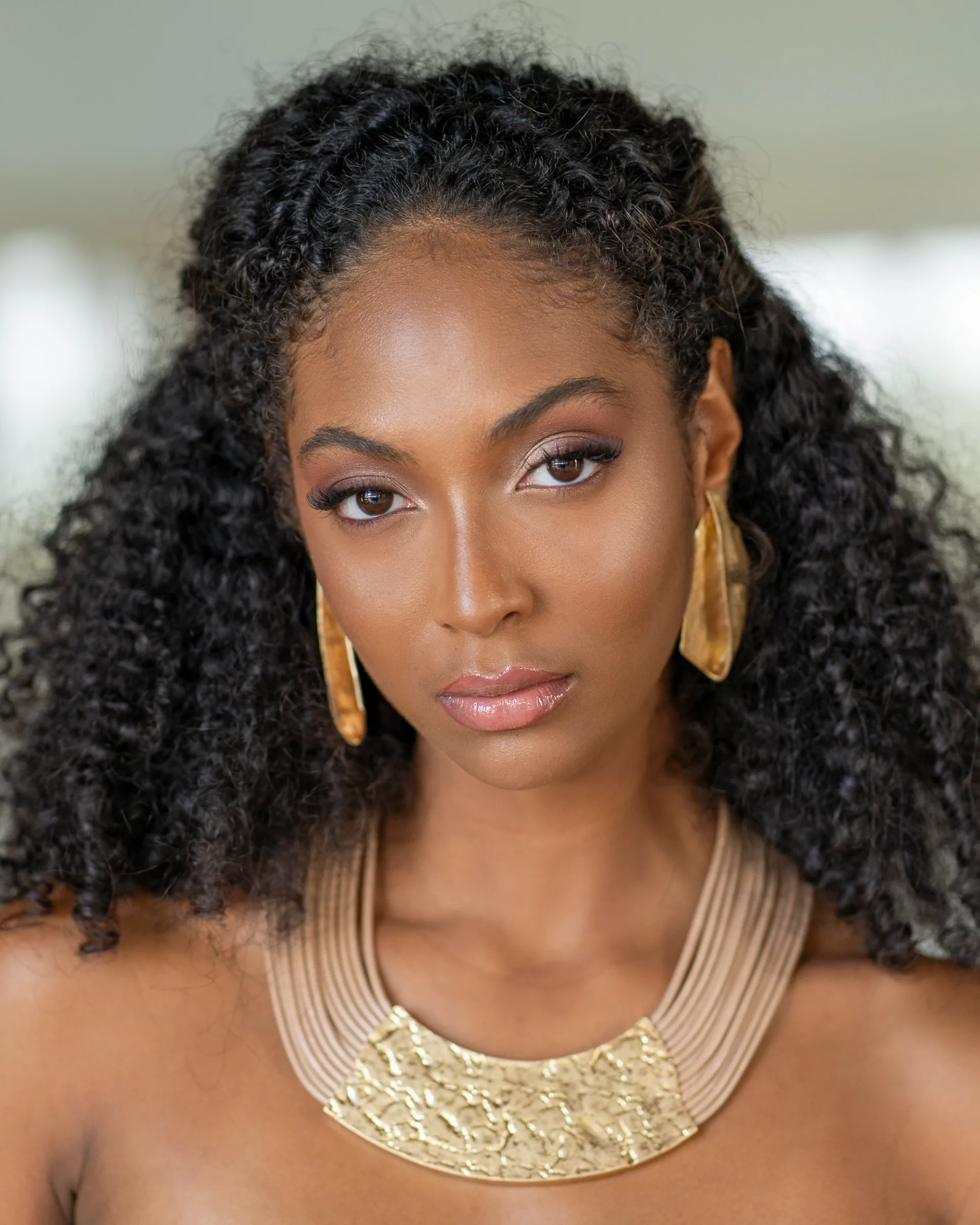 Brazilian Black Model posing for a fashion photoshoot