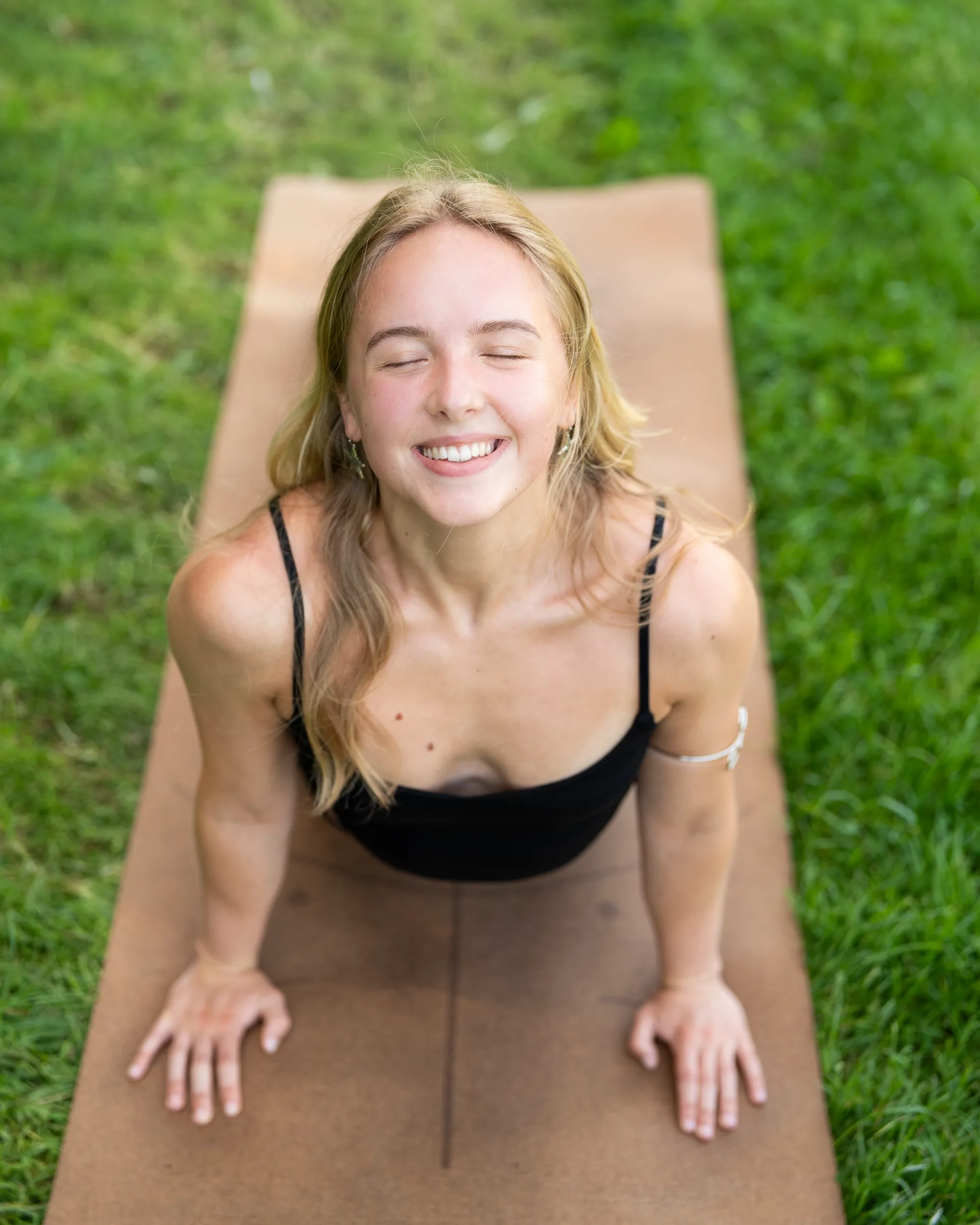 Happy yogini woman.