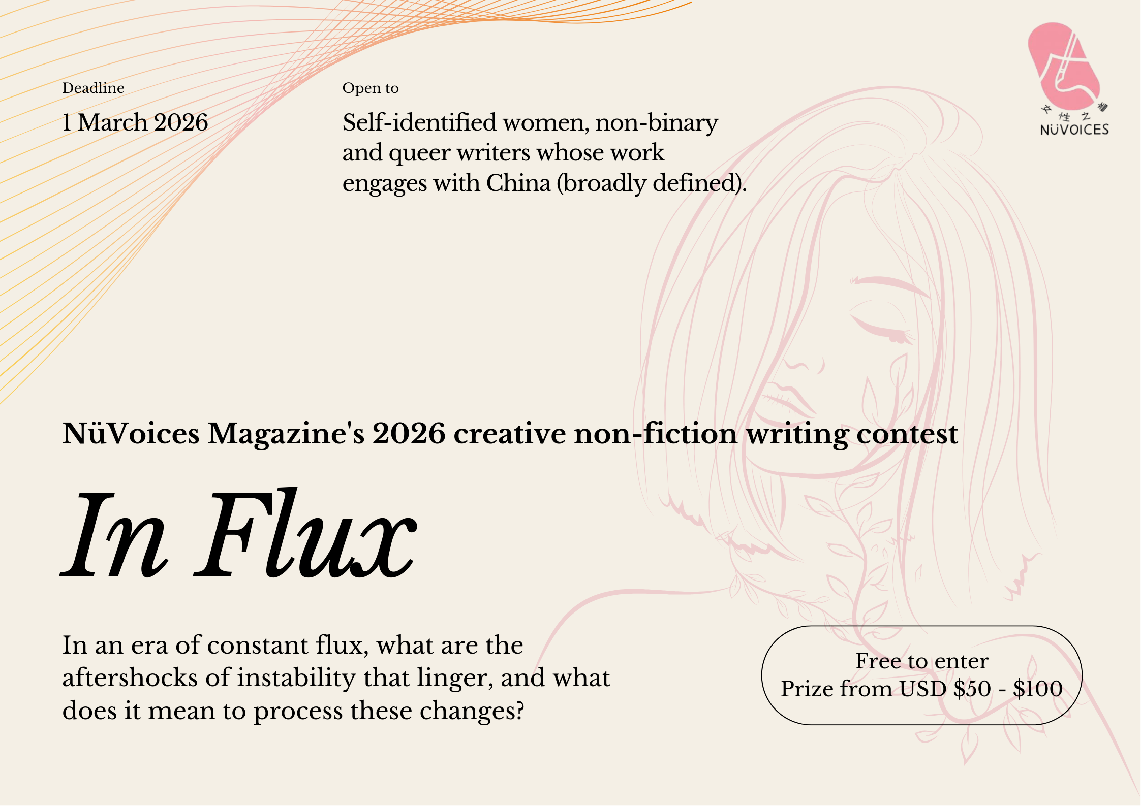 Enter NüVoices Magazine’s 2026 creative non-fiction contest