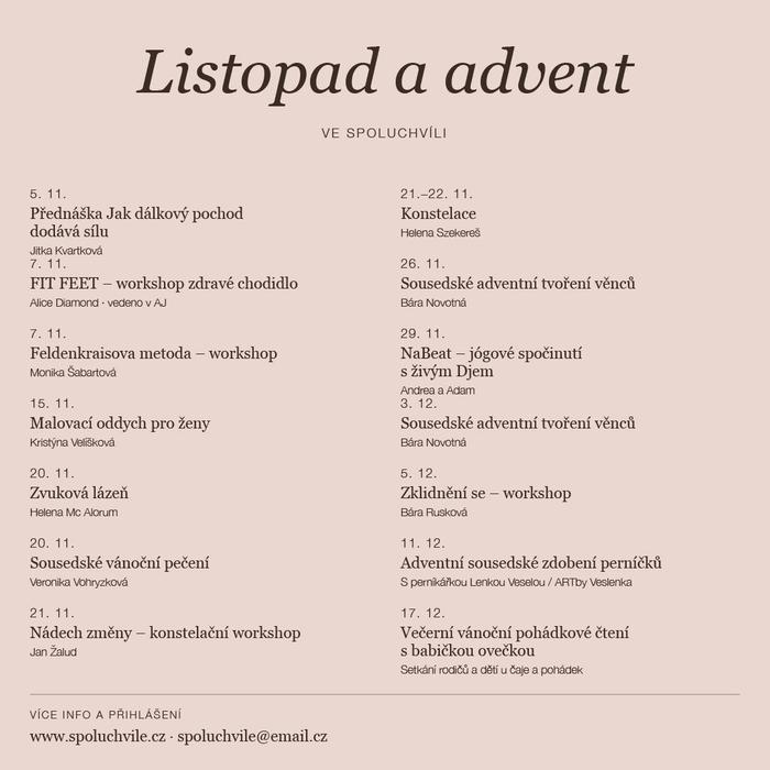 program listopad a advent