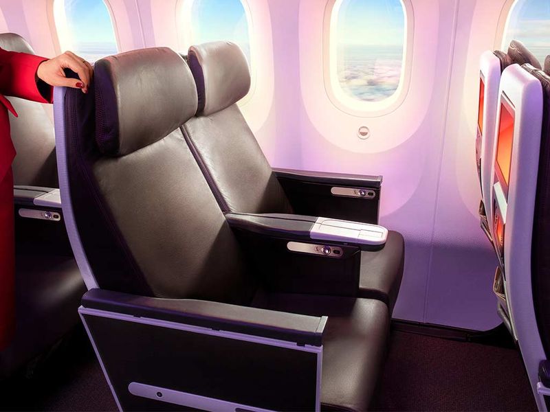 Virgin Atlantic premium economy cabin leather seats — London to India 2026 honest review