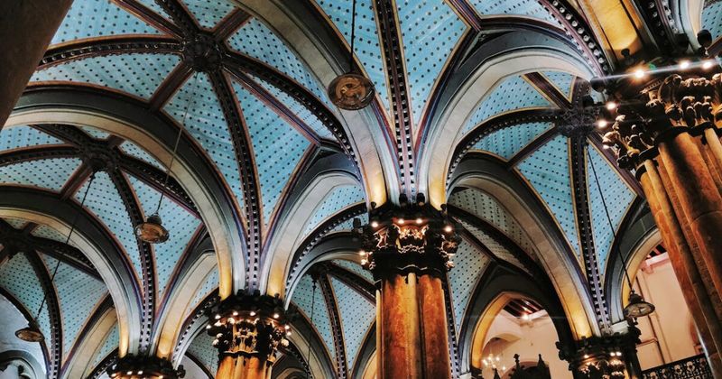 Interior of Chhatrapati Shivaji Maharaj Terminus in Mumbai — the UNESCO-listed Victorian Gothic departure point for the Konkan Railway's Mumbai to Goa trains