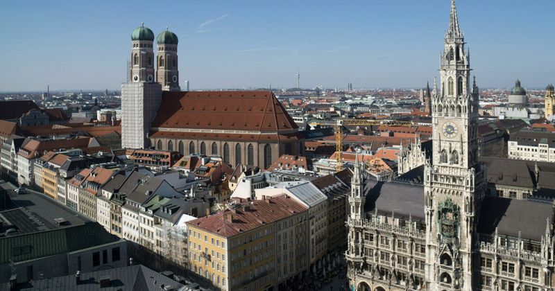 Munich city landmark — Munich Airport MUC to Mumbai India shortest Germany route 2026.