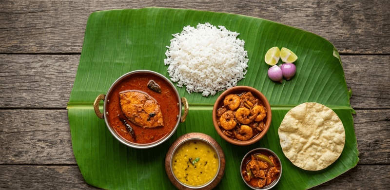 Traditional Goan spice plantation buffet served on banana leaves at Sahakari Farm, Ponda — a highlight of any Dudhsagar Falls day trip
