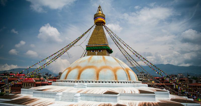Nepal Kathmandu Boudhanath stupa — international budget destination flights under ₹15000 return from India 2026