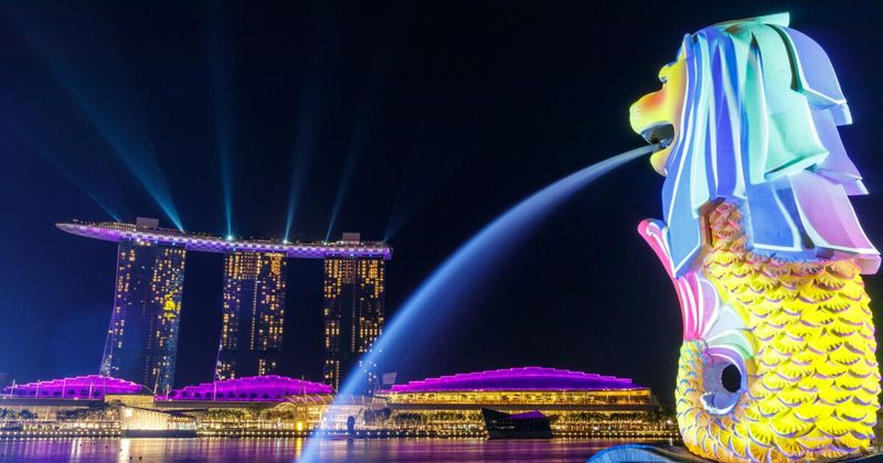 Gardens by the Bay Singapore at night — accessible on Delhi to Singapore flights from ₹22,000 return in July 2026