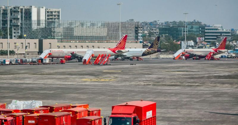 Aircraft at Mumbai airport tarmac — single runway constraint Mumbai international arrival 2026