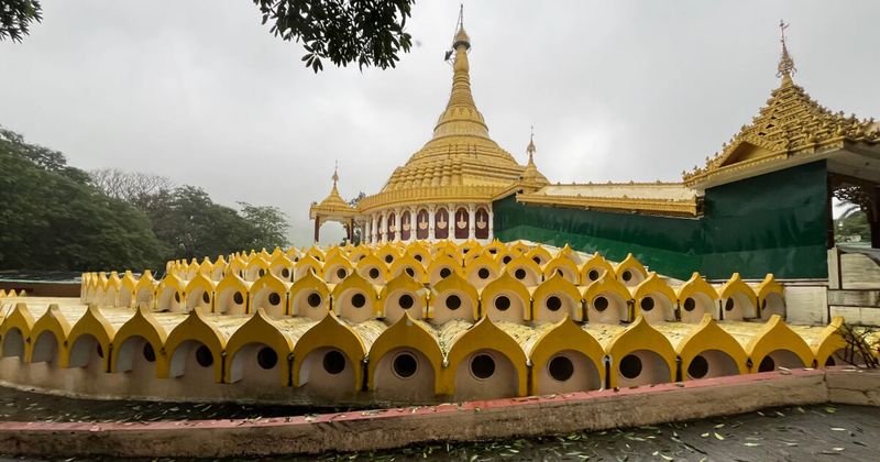 Golden pagoda of Dhamma Giri Vipassana center in Igatpuri Maharashtra