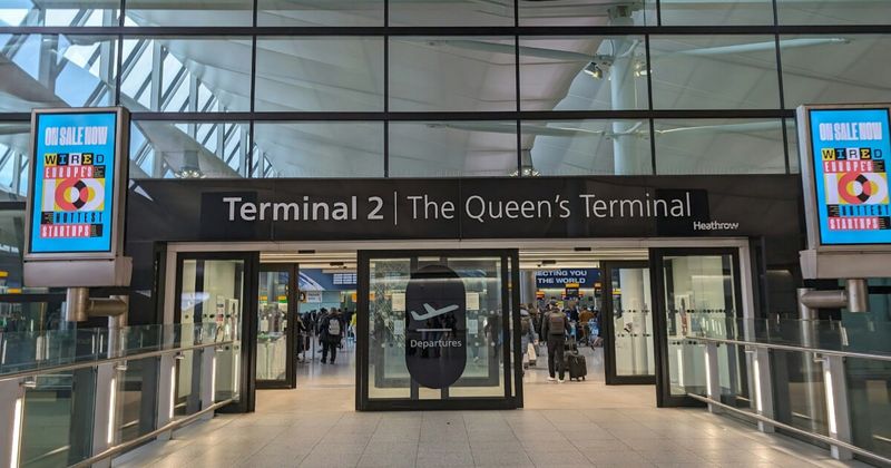 London Heathrow airport terminal interior — cheapest UK airport India flights comparison 2026