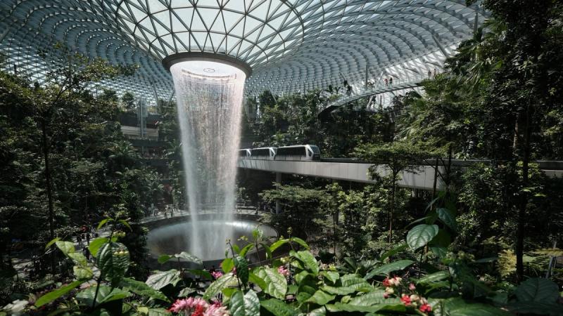 Singapore Changi Airport Jewel interior — which Indian city gets cheapest Singapore flights 2026 comparison.