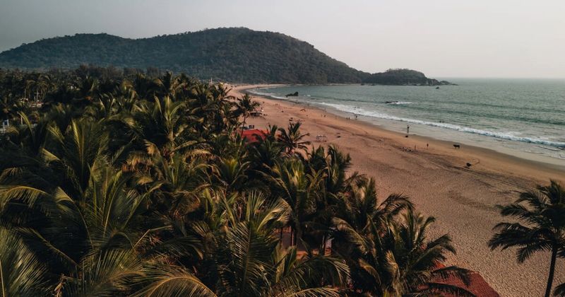 Palolem Beach, South Goa — the starting point of the coastal route; quieter than North Goa; the first of five completely different coastal cultures over 900km.