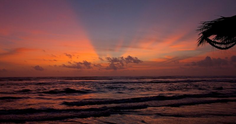 Dramatic golden sunset over the Indian Ocean at Morjim Beach North Goa — India 3 weeks Goa itinerary