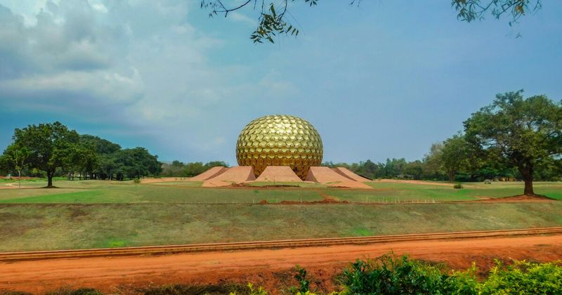 Auroville Matrimandir, Pondicherry — exterior viewpoint ₹50; register at Visitors Centre in advance; inner chamber requires separate application days ahead.