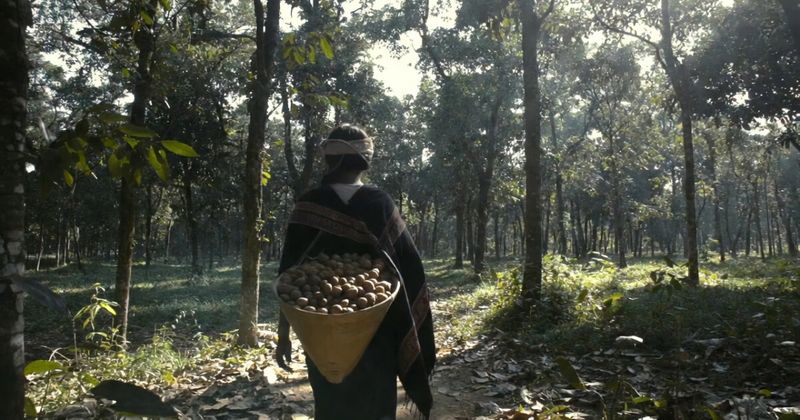 Khasi woman in traditional dress in Meghalaya