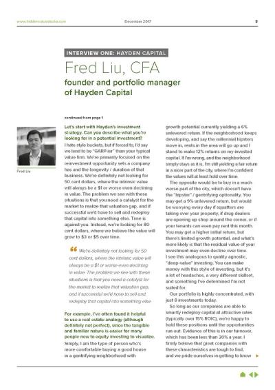 Valuewalk / HVS Interview