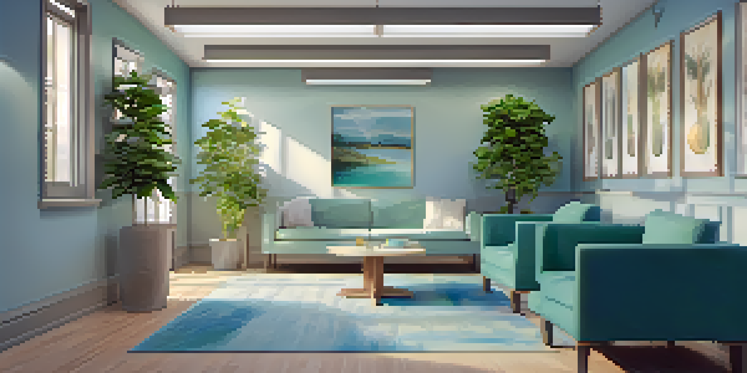 An inviting interior of a crisis intervention center with comforting seating and a mental health professional interacting with a person in distress.
