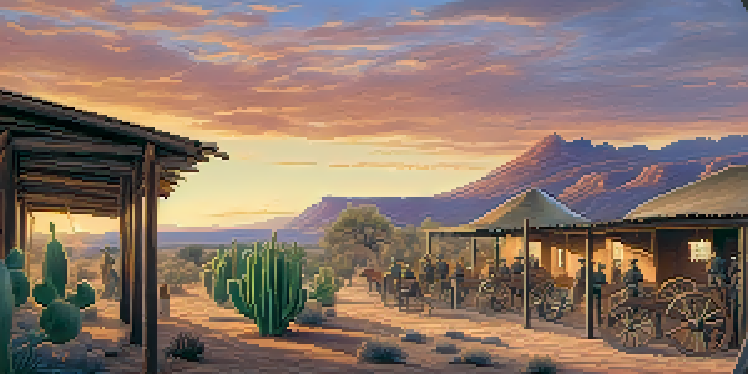 A depiction of Fort Whipple in Arizona during the Civil War, with soldiers in historical uniforms and a sunset background.