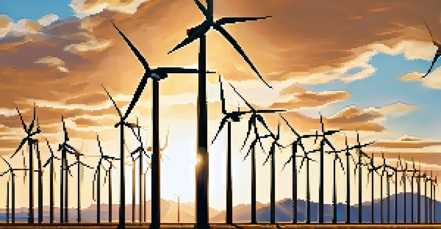 A close-up of a wind turbine's blades in Arizona, highlighting its modern design against a sunny sky.