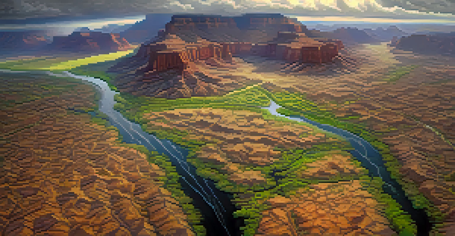 An aerial view of Arizona showing contrasting landscapes of desert and green areas under varying weather conditions.
