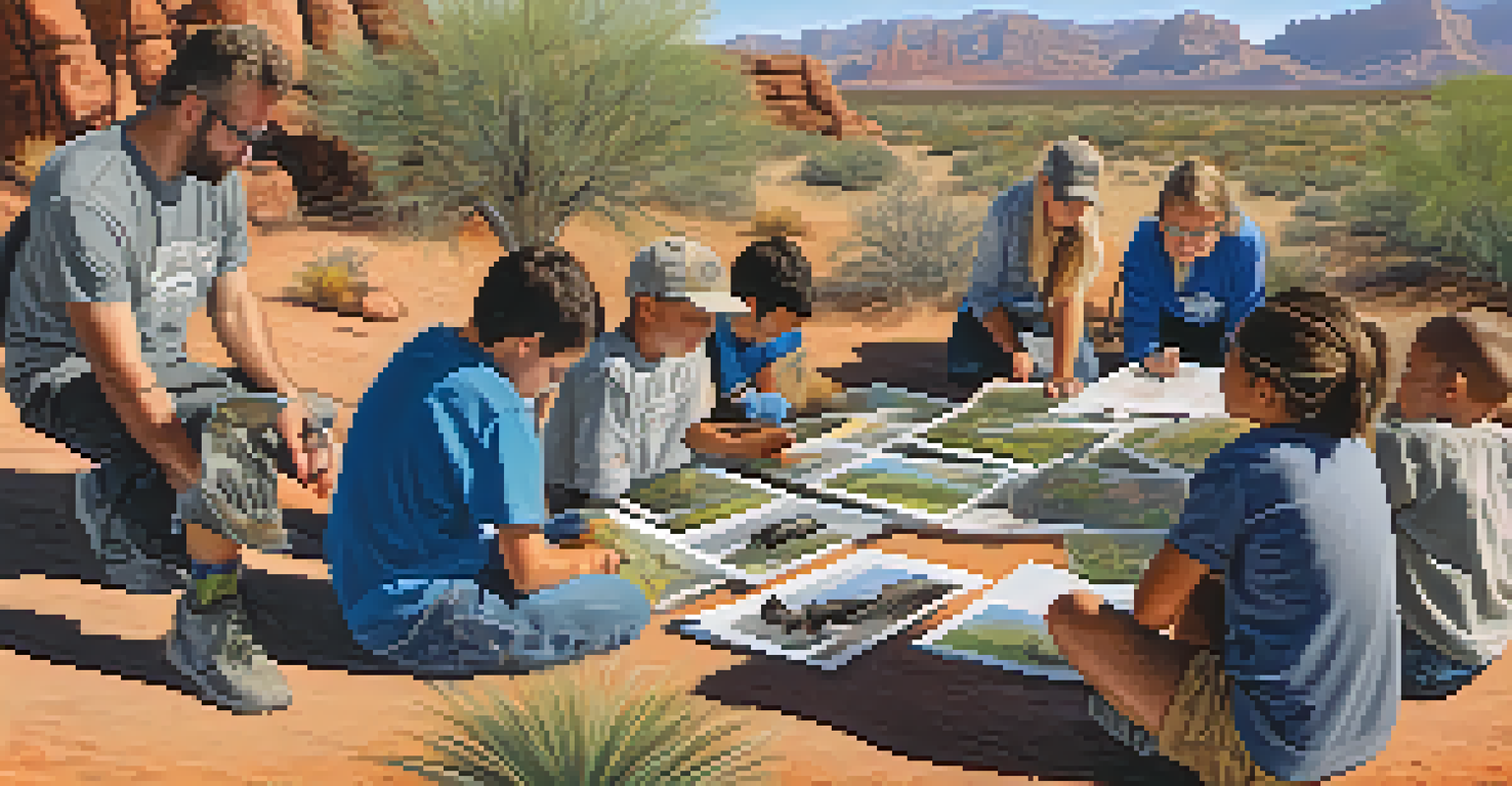 A community workshop with participants learning about endangered species and habitat restoration in Arizona.