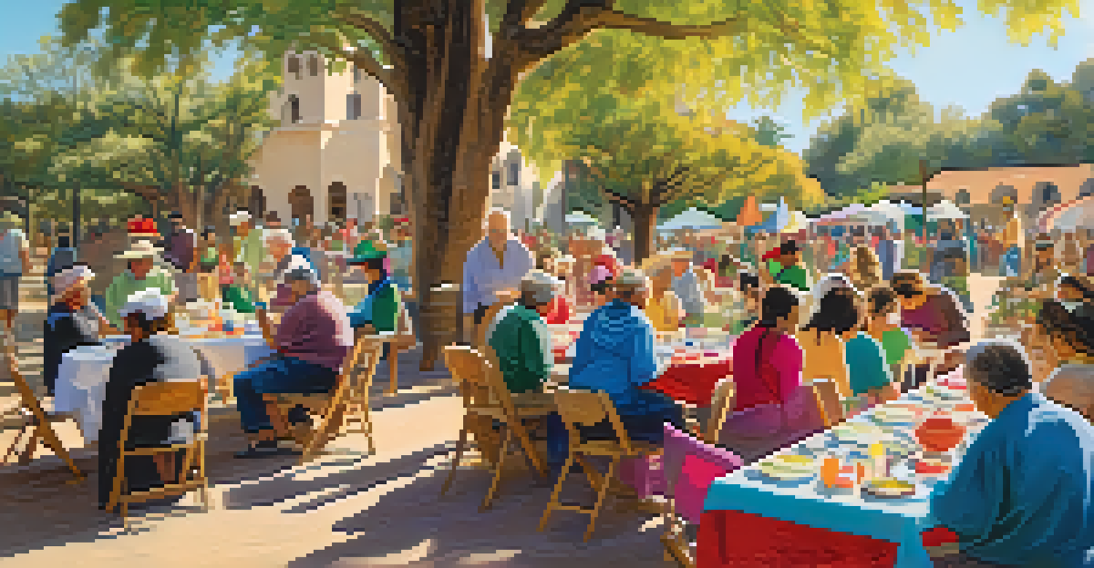 Community members engaging in a traditional craft workshop at a Spanish mission.