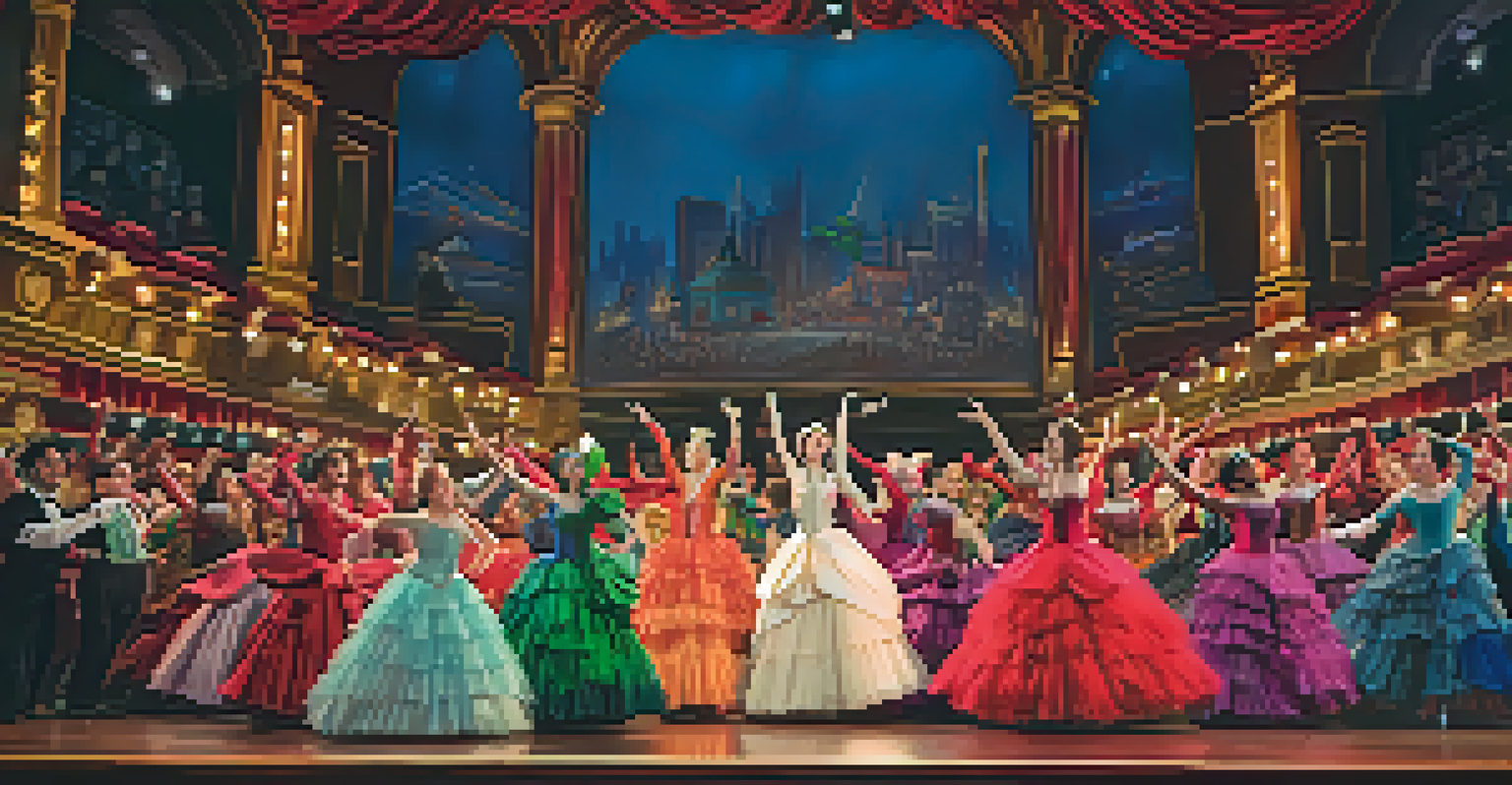 Performers on stage at the Orpheum Theatre, with an engaged audience in the foreground.