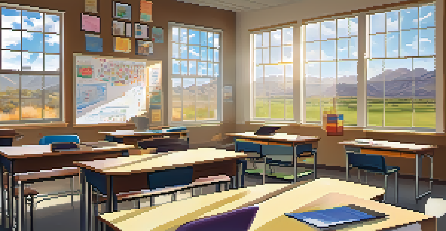 A bright classroom in a rural Arizona school with students using modern technology for learning.