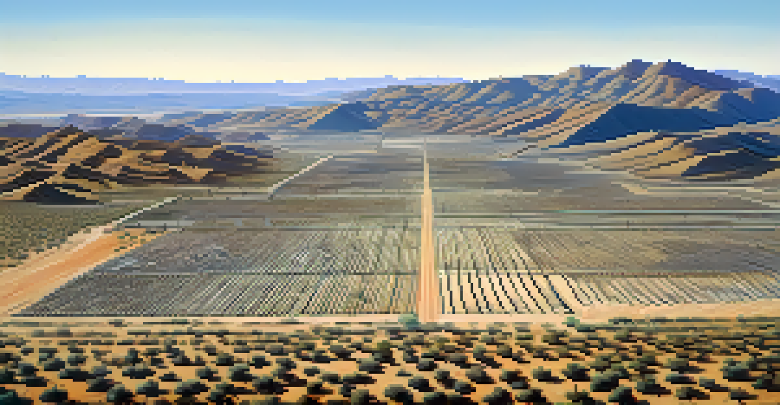 An aerial view of the Arizona-Mexico border showing desert landscape and a border fence.