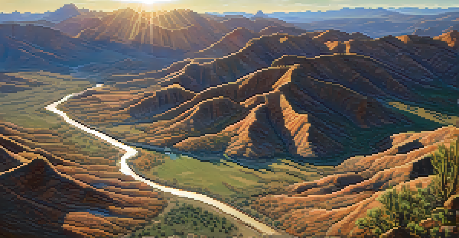 An aerial perspective of Arizona's Basin and Range Province, showcasing its unique mountain and valley topography.