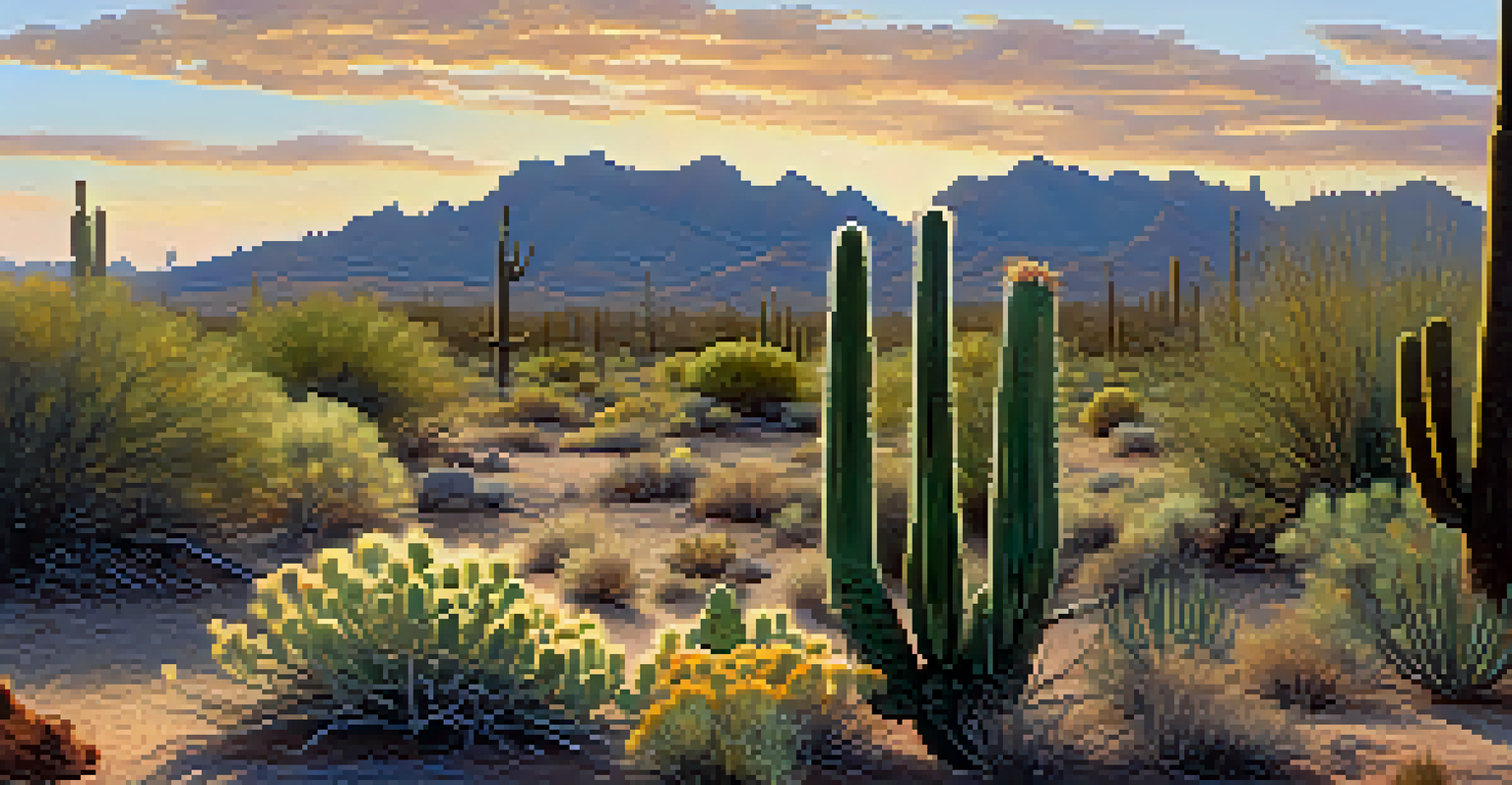 A peaceful morning at Organ Pipe Cactus National Monument with organ pipe cacti, javelinas, and birds.