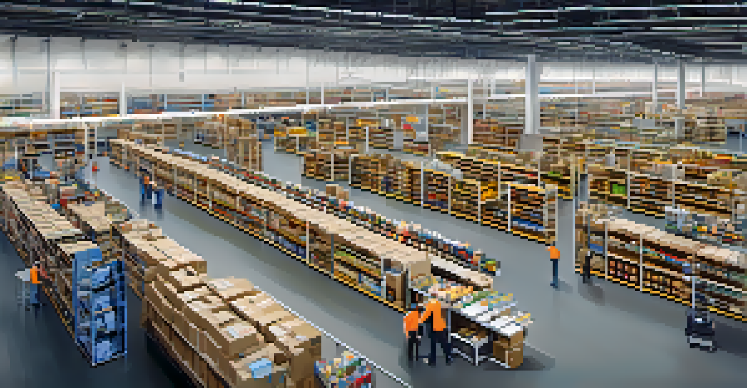 An e-commerce fulfillment center with workers packing boxes and using robotics in Arizona.