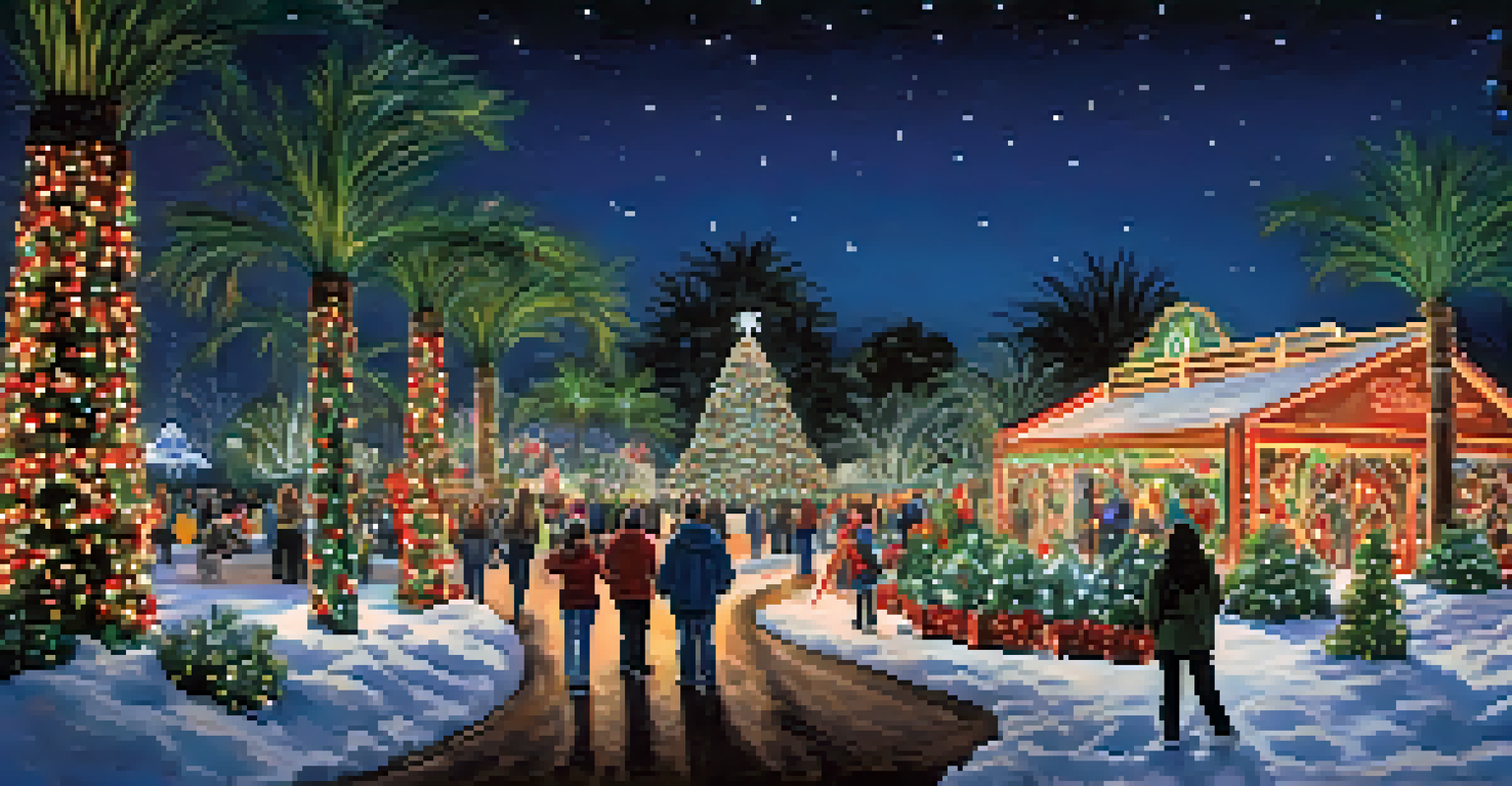 Visitors walking through the Phoenix Zoo's ZooLights, surrounded by millions of lights showcasing animal shapes and festive scenes.