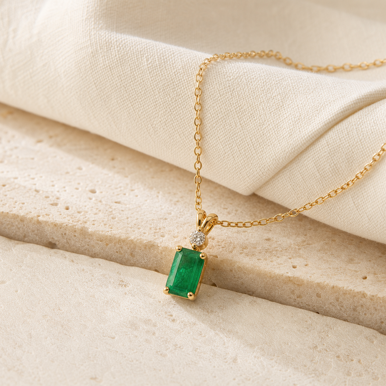 Emerald pendant necklace product image