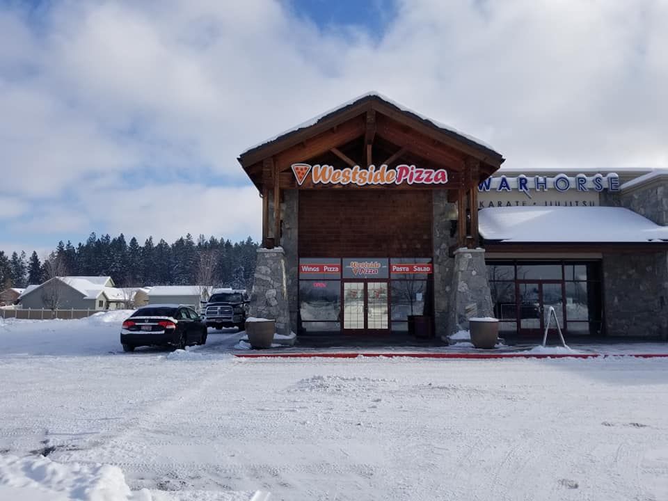 Westside Pizzas location covered in snow