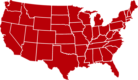 Maroon Map of the United States | Westside Pizza