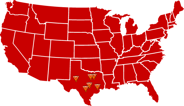 Texas Franchise Map | Westside Pizza