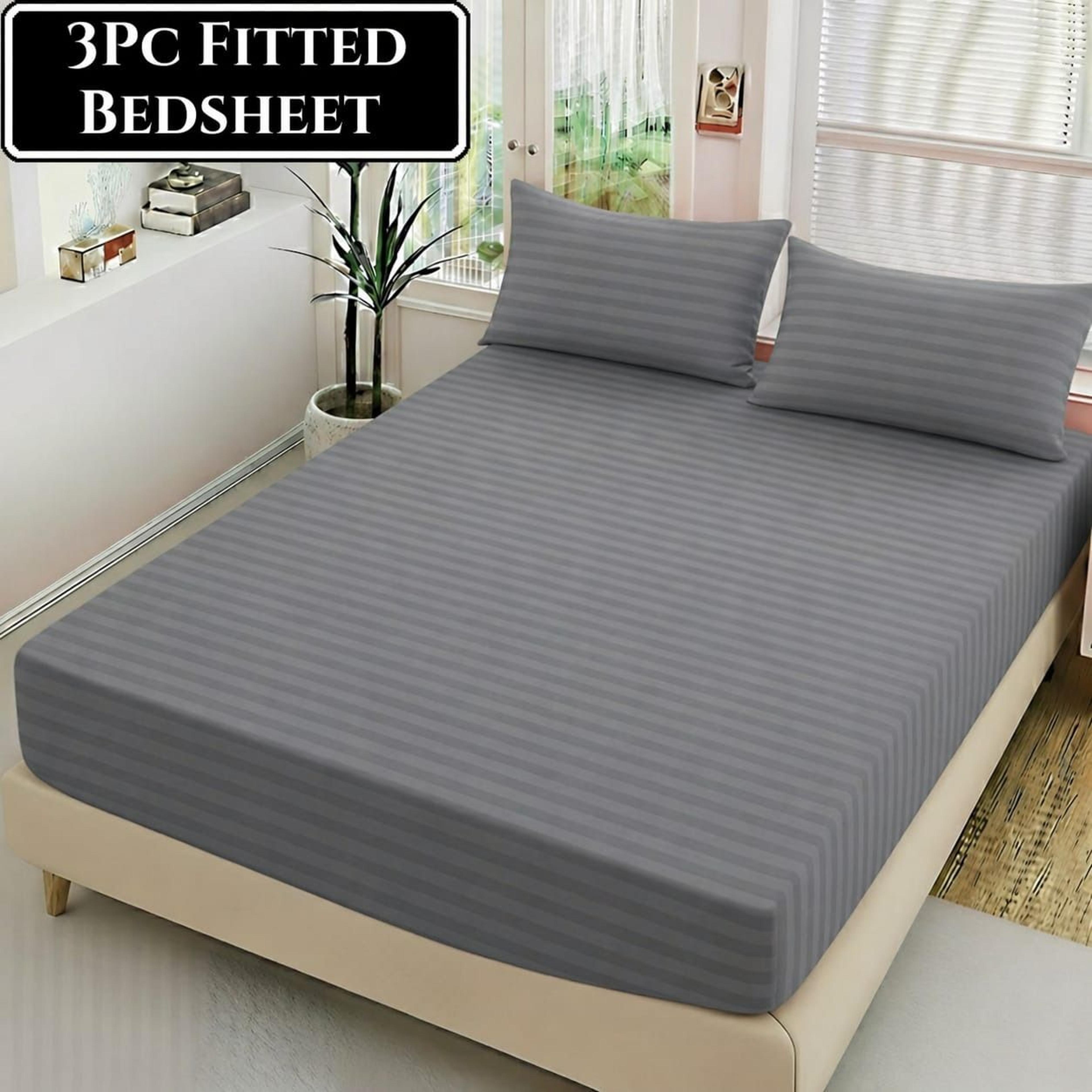 Striped Satin Sheet Set - Thumbnail 3