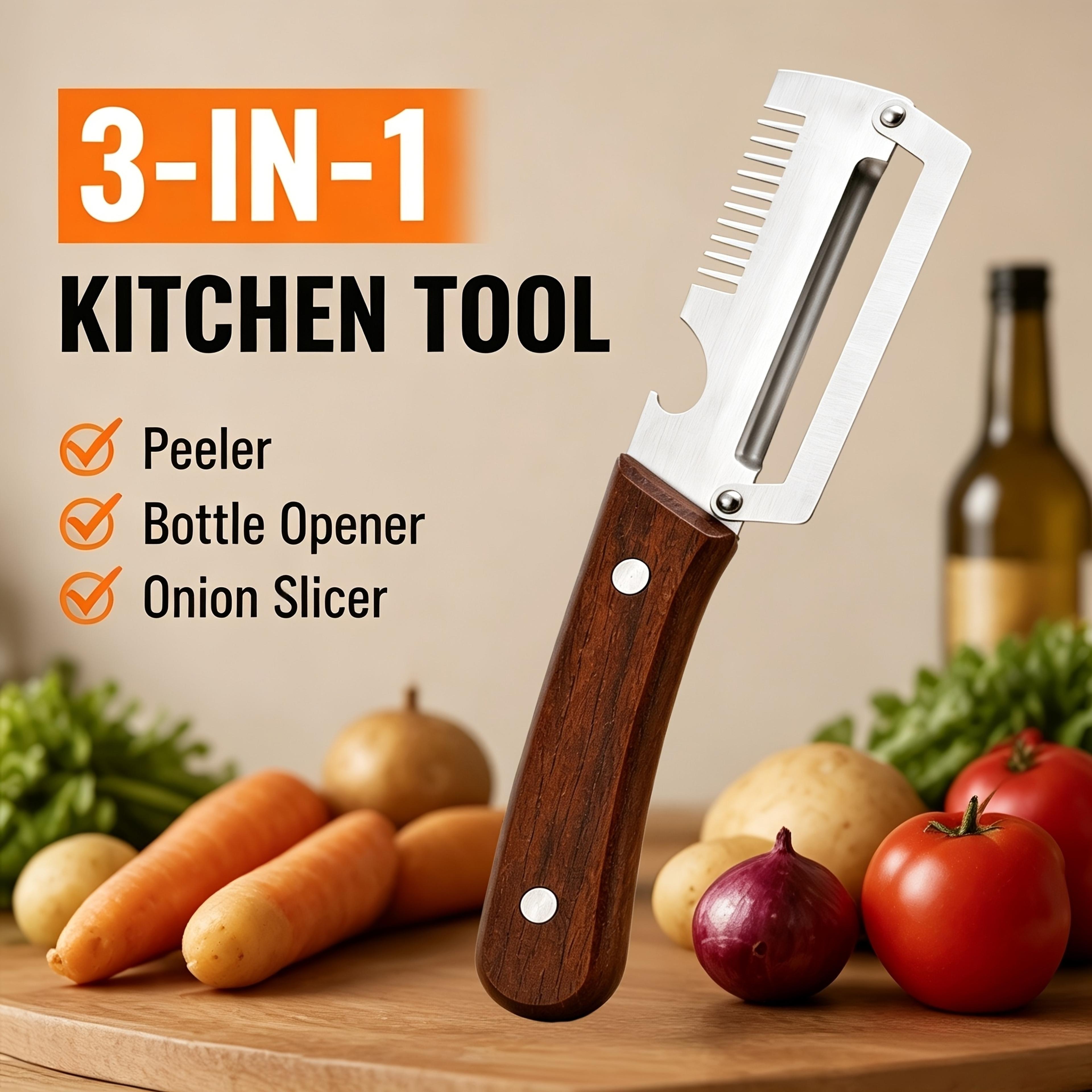 Multipurpose Peeler Knife With Bottle Opener - Thumbnail 3