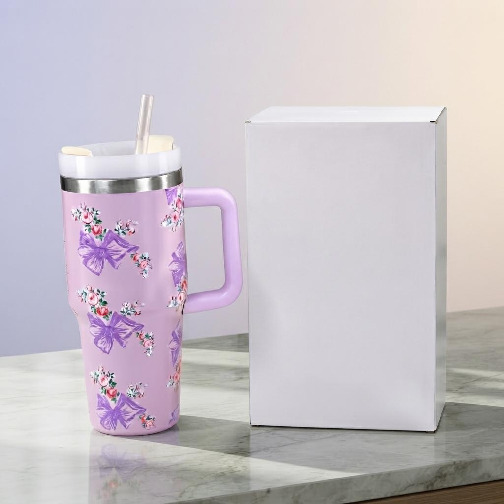 Lavender Floral 600ml Tumbler - Image 1