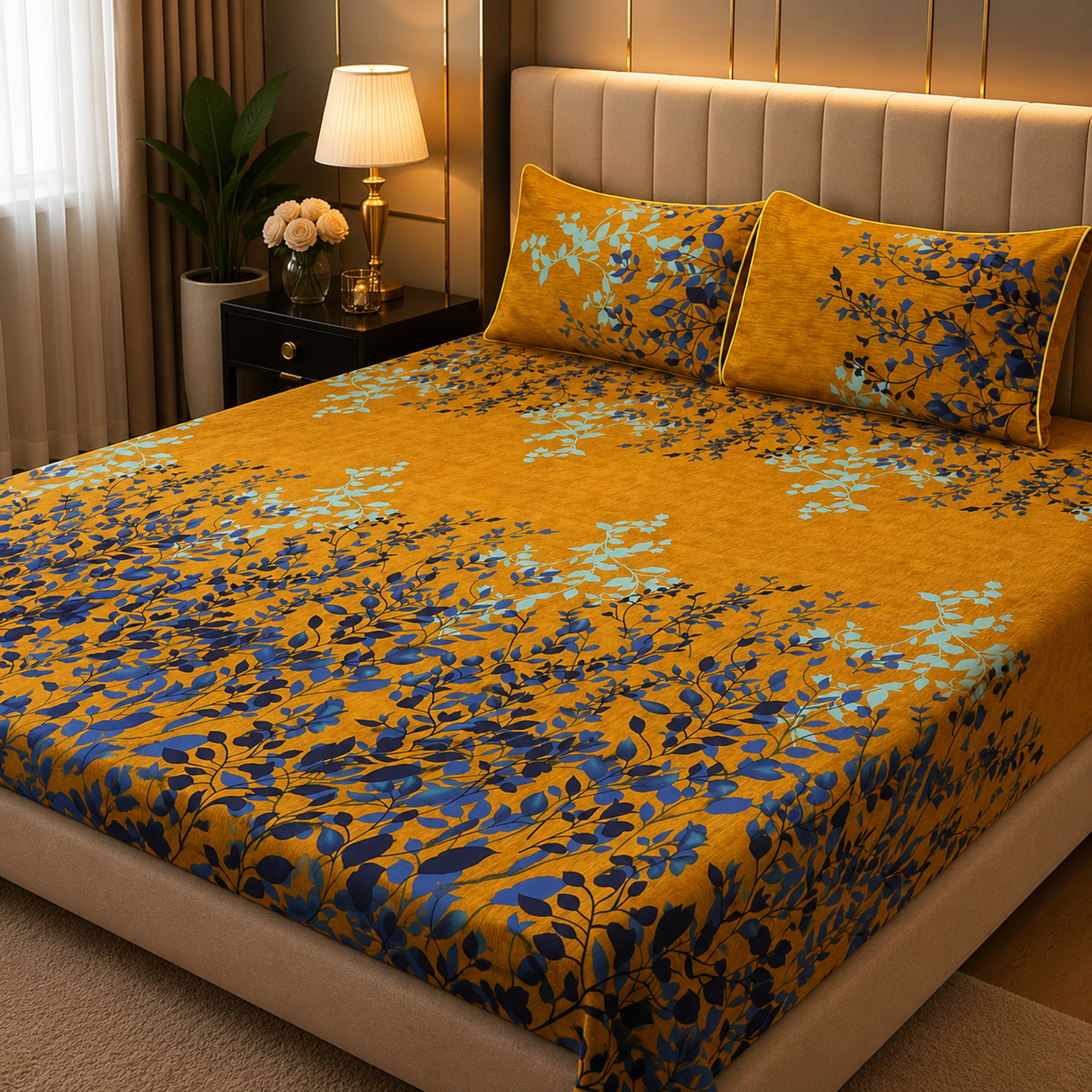 Crystal Cotton 3-Piece Bedsheet Set - Thumbnail 2